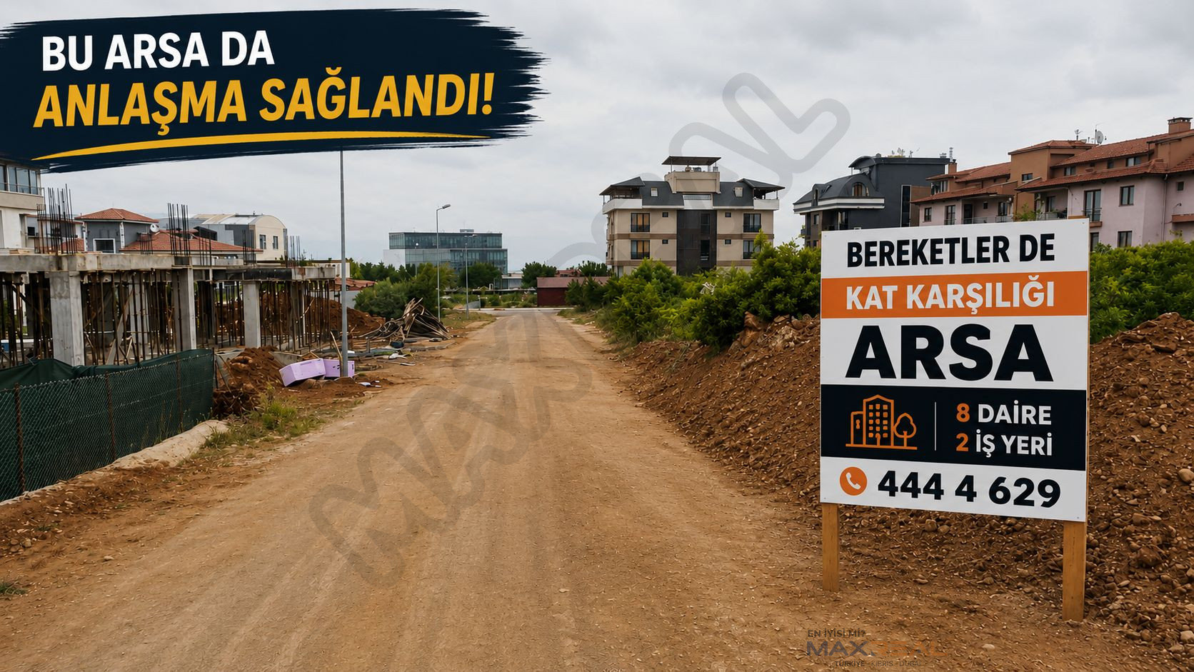 BEREKETLER'DE 8 DAİRE 2 İŞ YERİ YAPILACAK KAT KARŞILIĞI ARSA